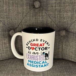Exhausted Medical Assistant Coffee Mug - White with Black Interior